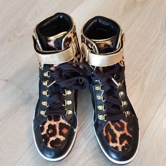 High top sneakers - black and leopard print - Michael Kors - Size 11 - Picture 9 of 10